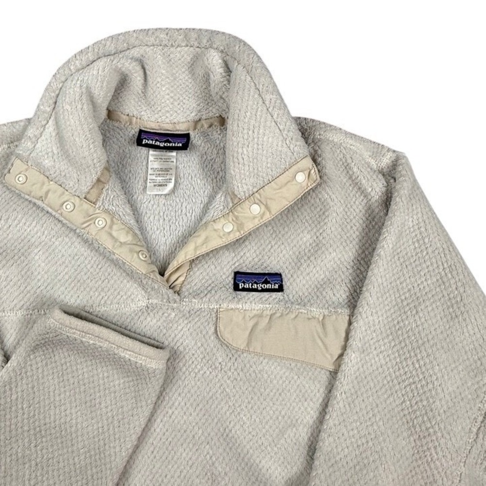 Patagonia Womens Re-Tool Snap-T Fleece Cozy Pullover Oatmeal Grey Large 25442